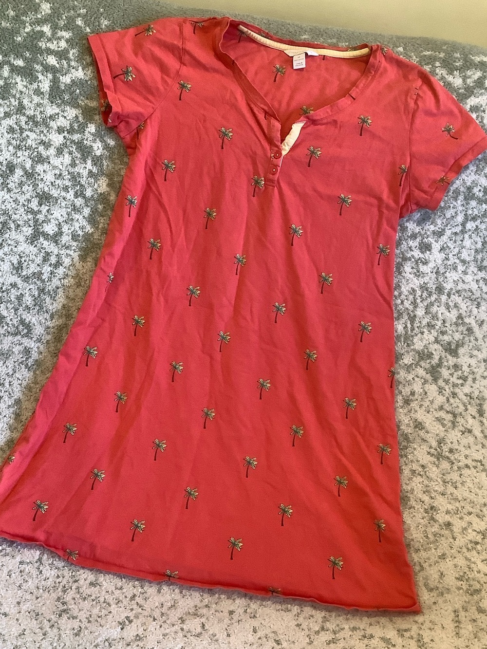Charter Club Women’s Red Short-Sleeve Palm Tree Pajama Sz Medium RS